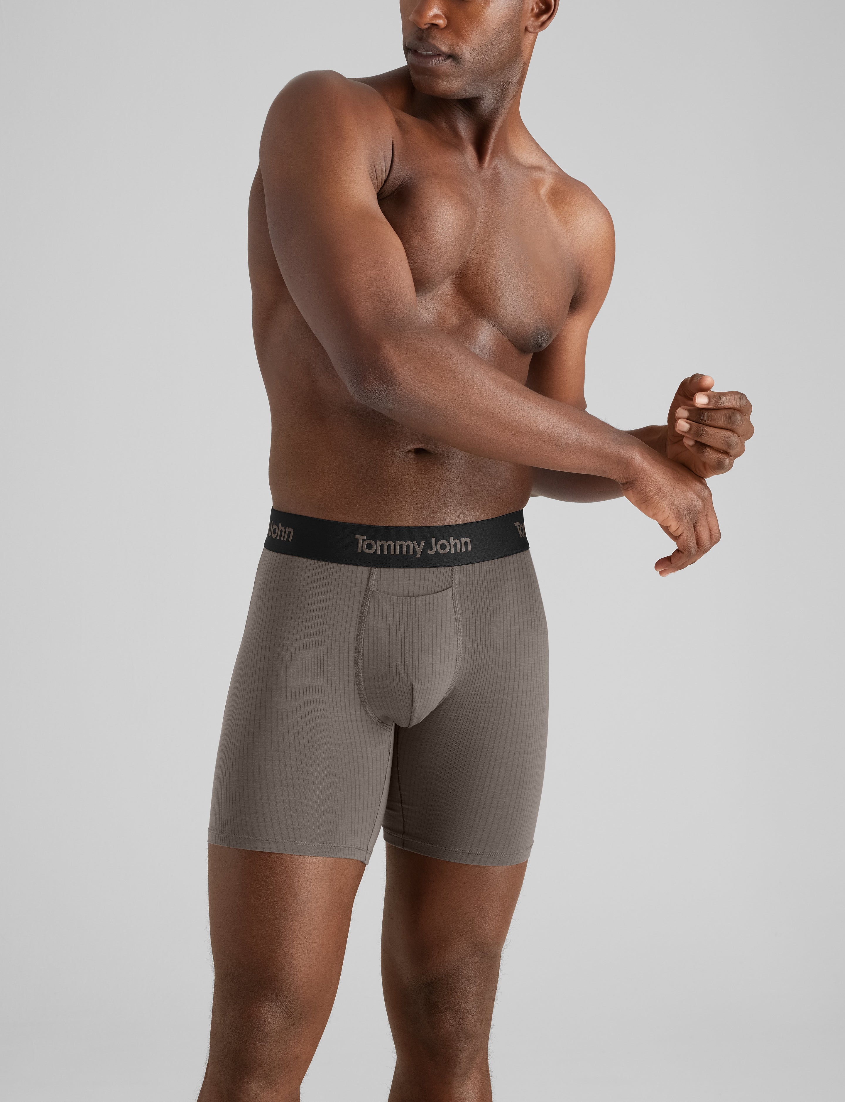 Second Skin Luxe Rib Mid-Length Boxer Brief 6"