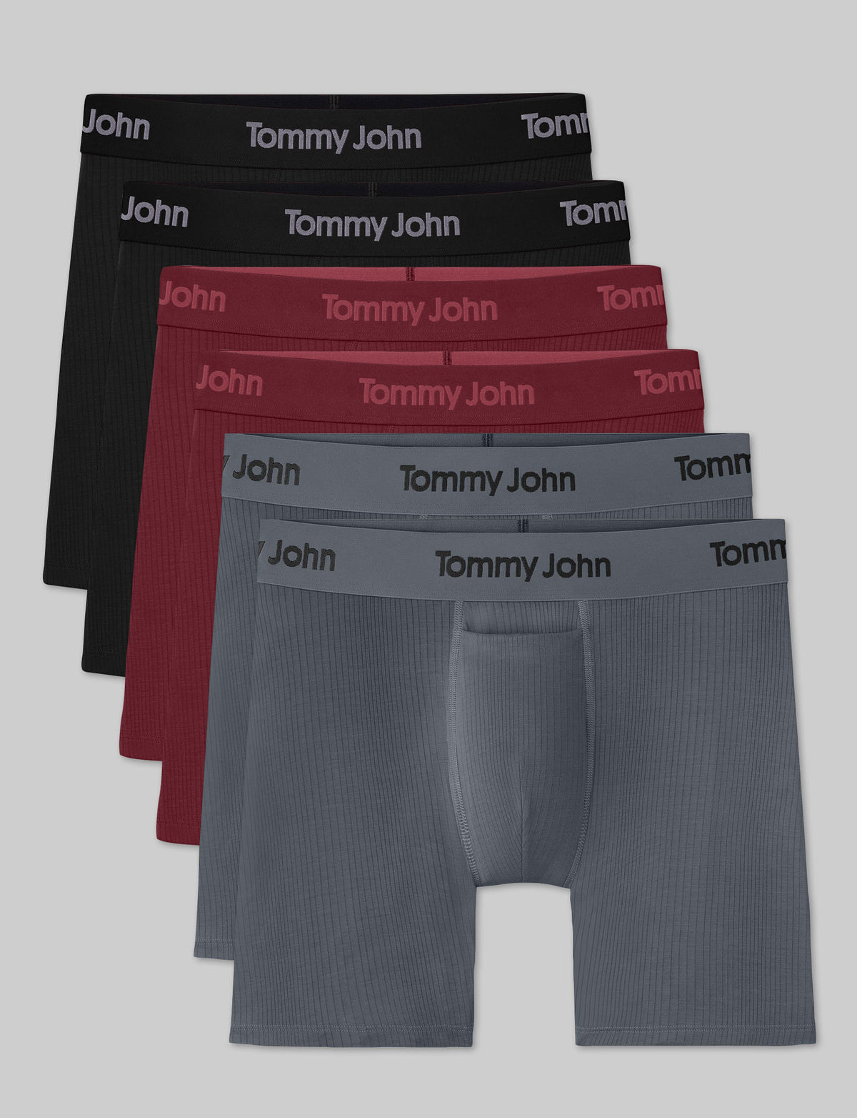 Second Skin Luxe Rib Mid-Length Boxer Brief 6" (6-Pack)