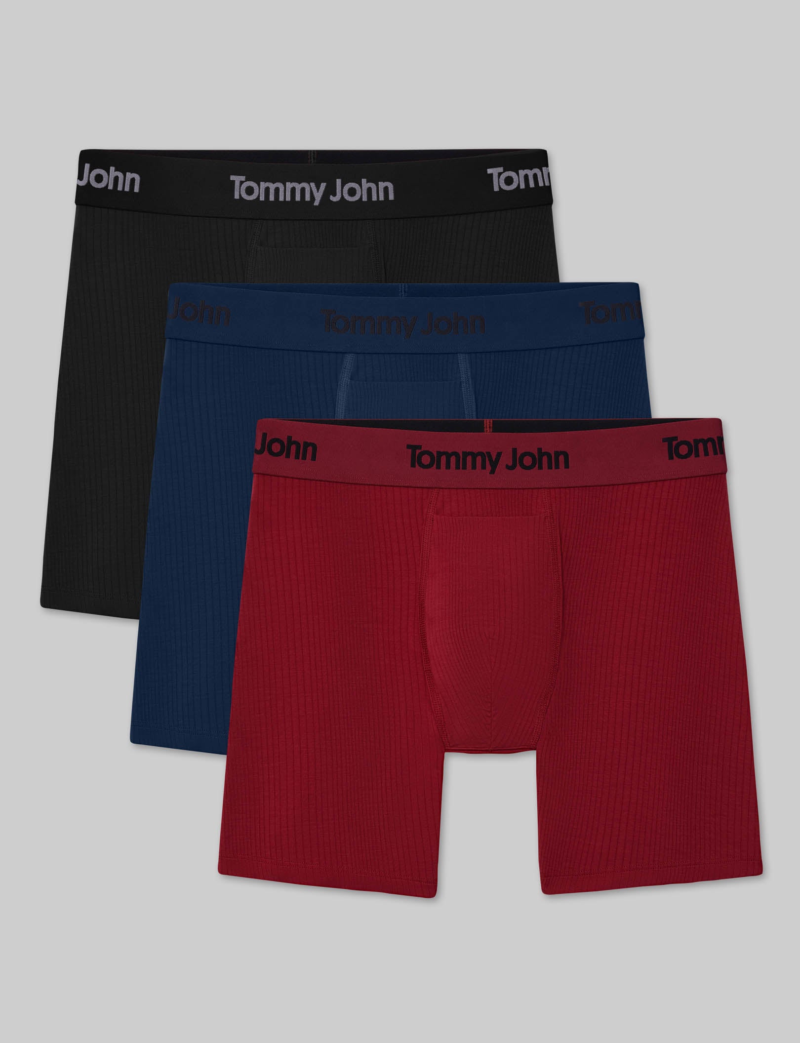 Second Skin Luxe Rib Mid-Length Boxer Brief 6" (3-Pack)