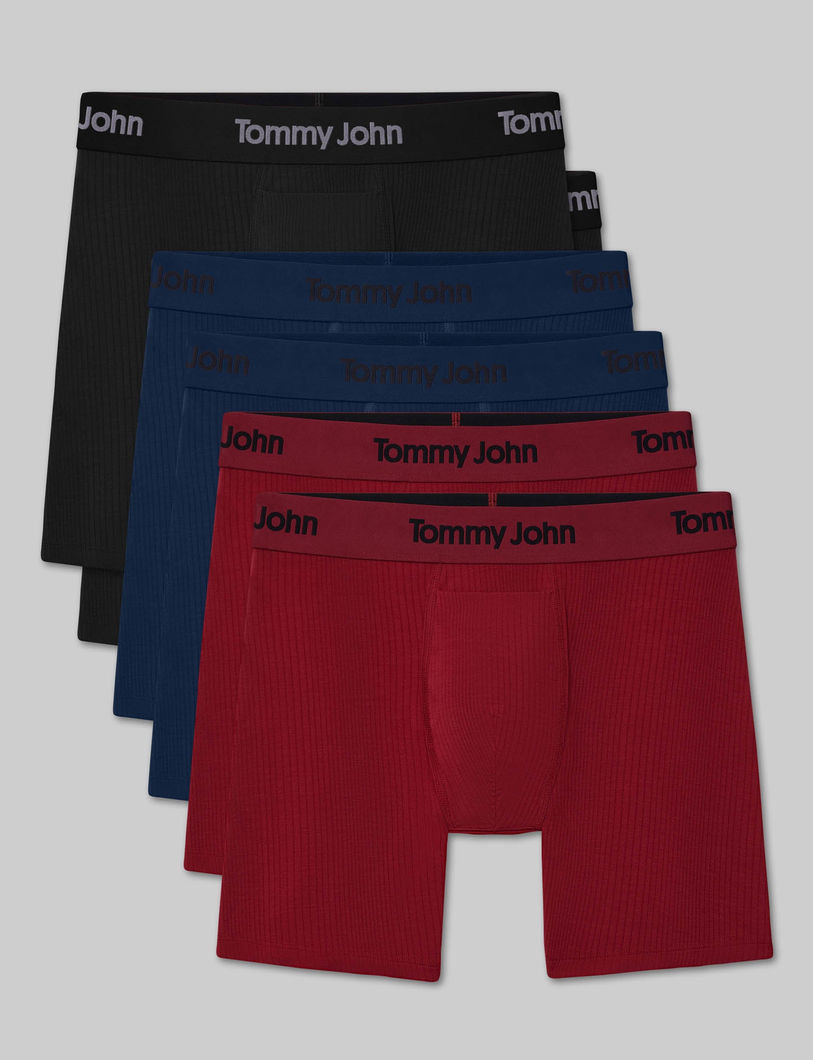 Second Skin Luxe Rib Mid-Length Boxer Brief 6" (6-Pack)
