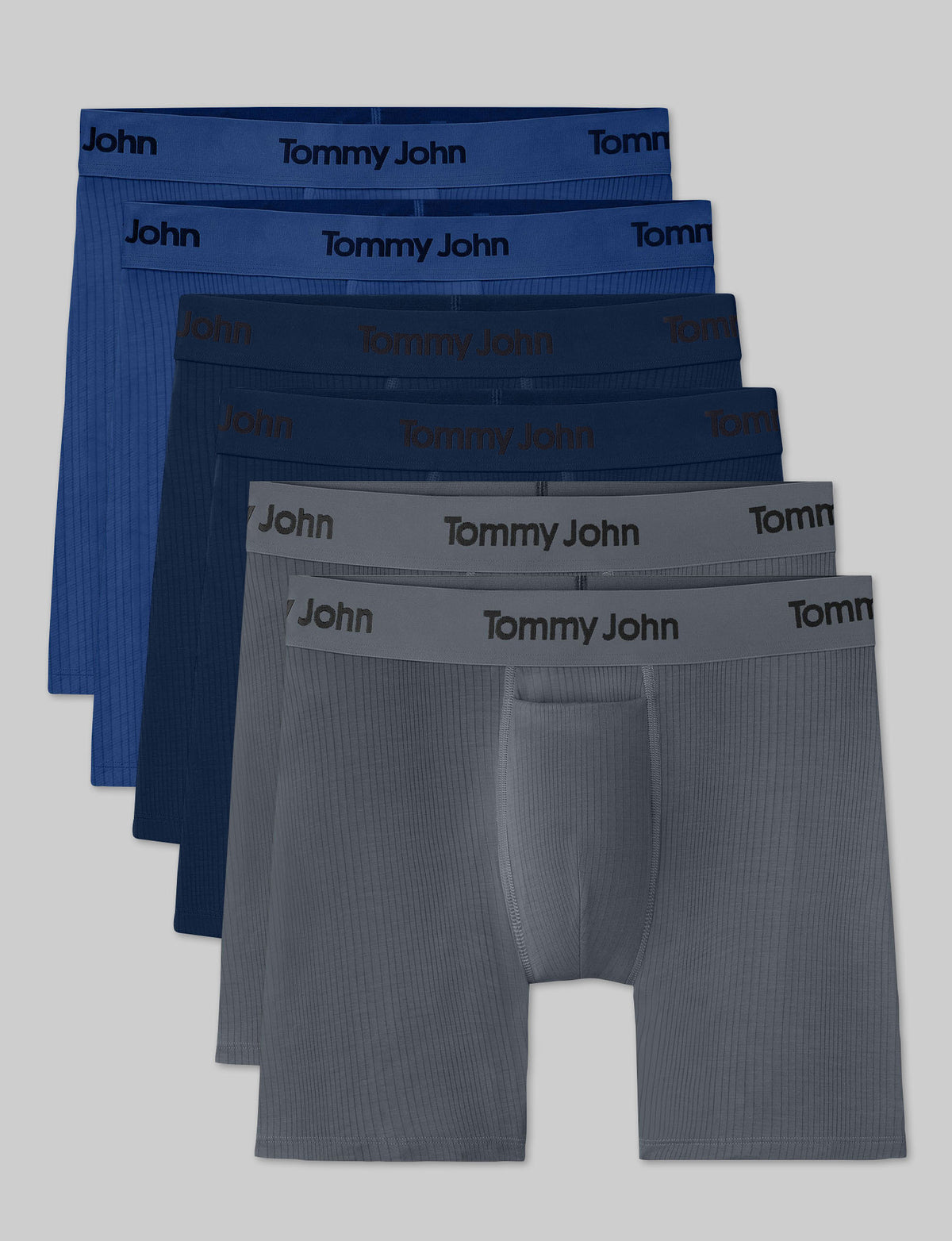 Second Skin Luxe Rib Mid-Length Boxer Brief 6" (6-Pack)