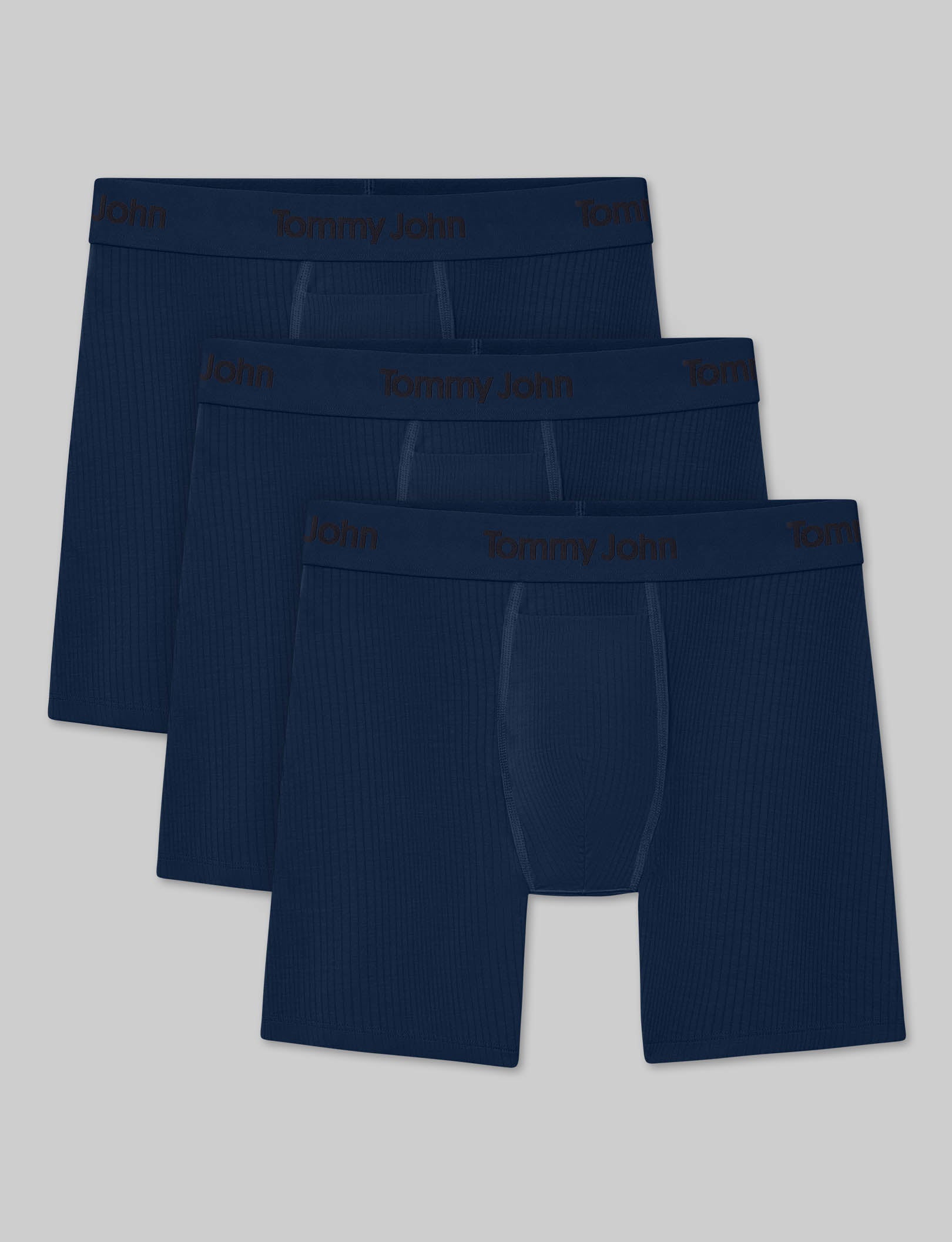 Second Skin Luxe Rib Mid-Length Boxer Brief 6" (3-Pack)