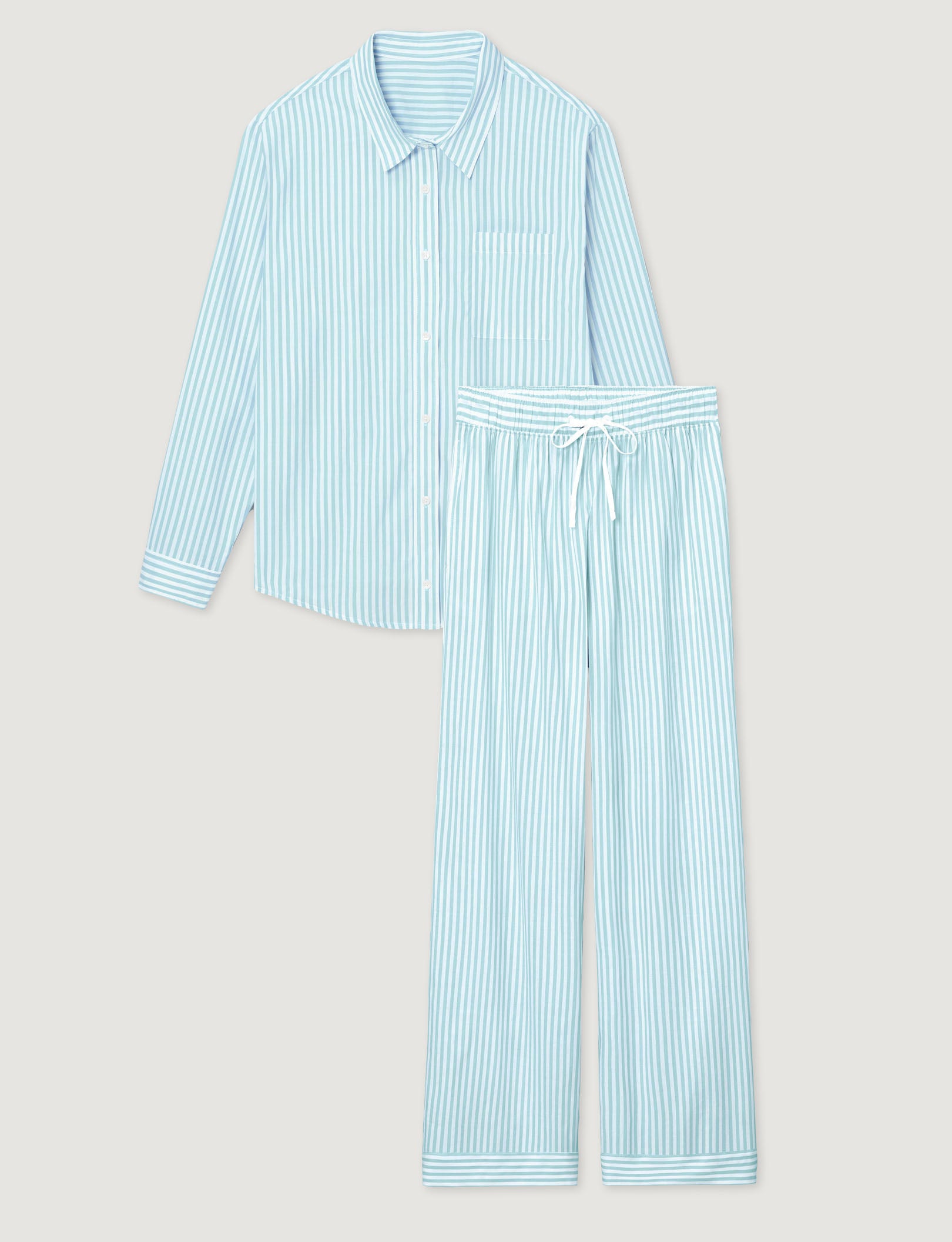 Women's Woven Button Down Shirt & Pant Set
