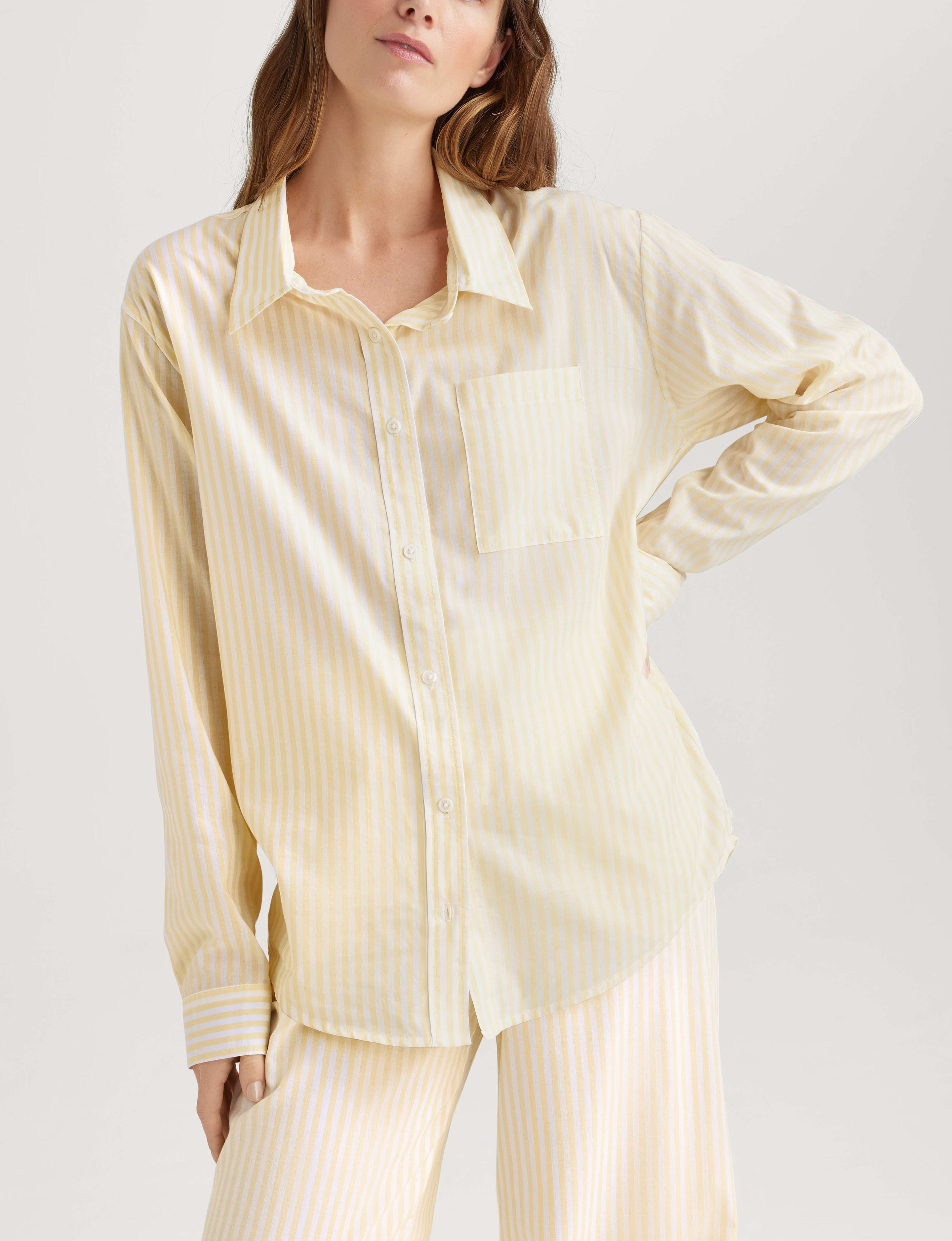 Women's Woven Button Down Shirt & Pant Set