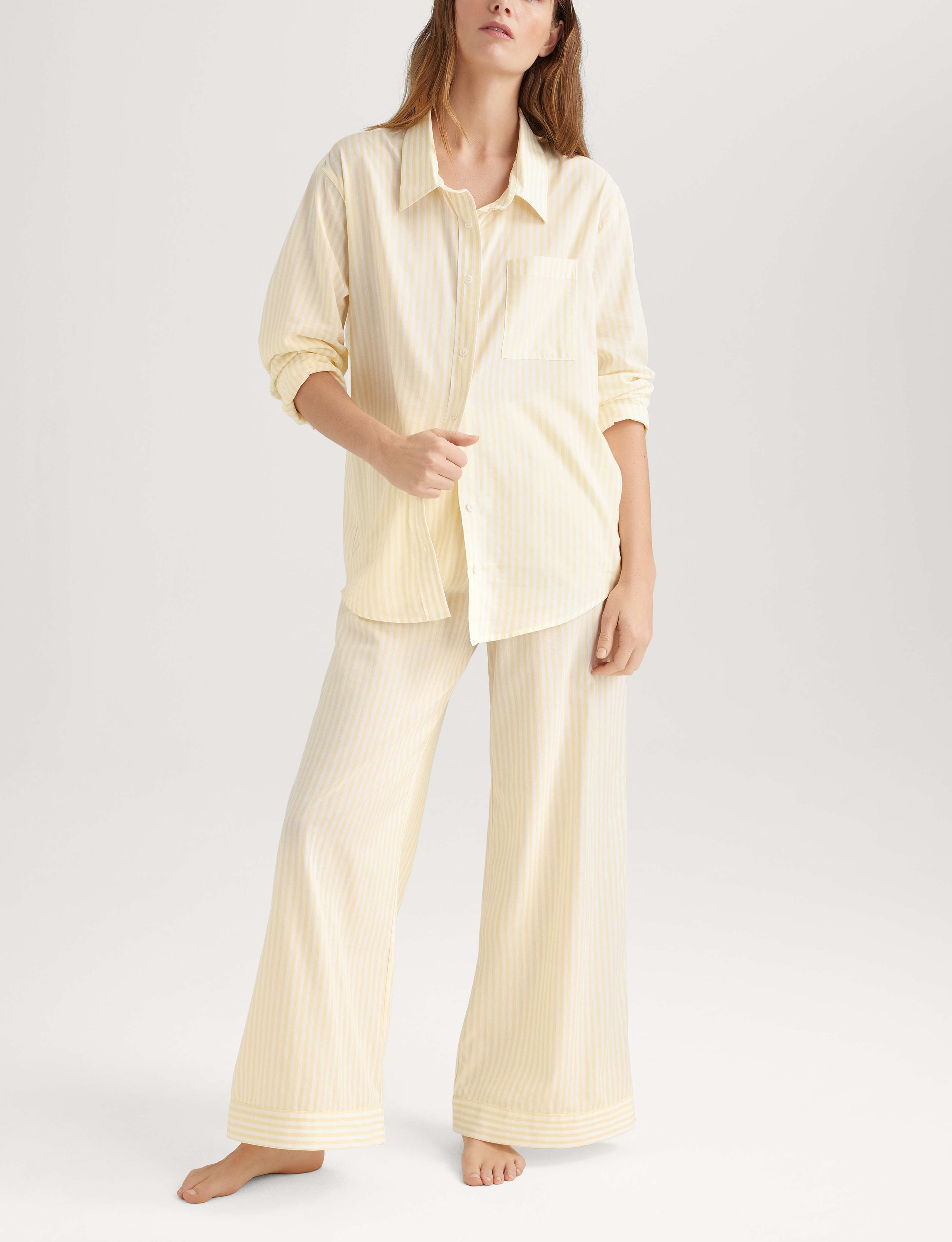 Women's Woven Button Down Shirt & Pant Set