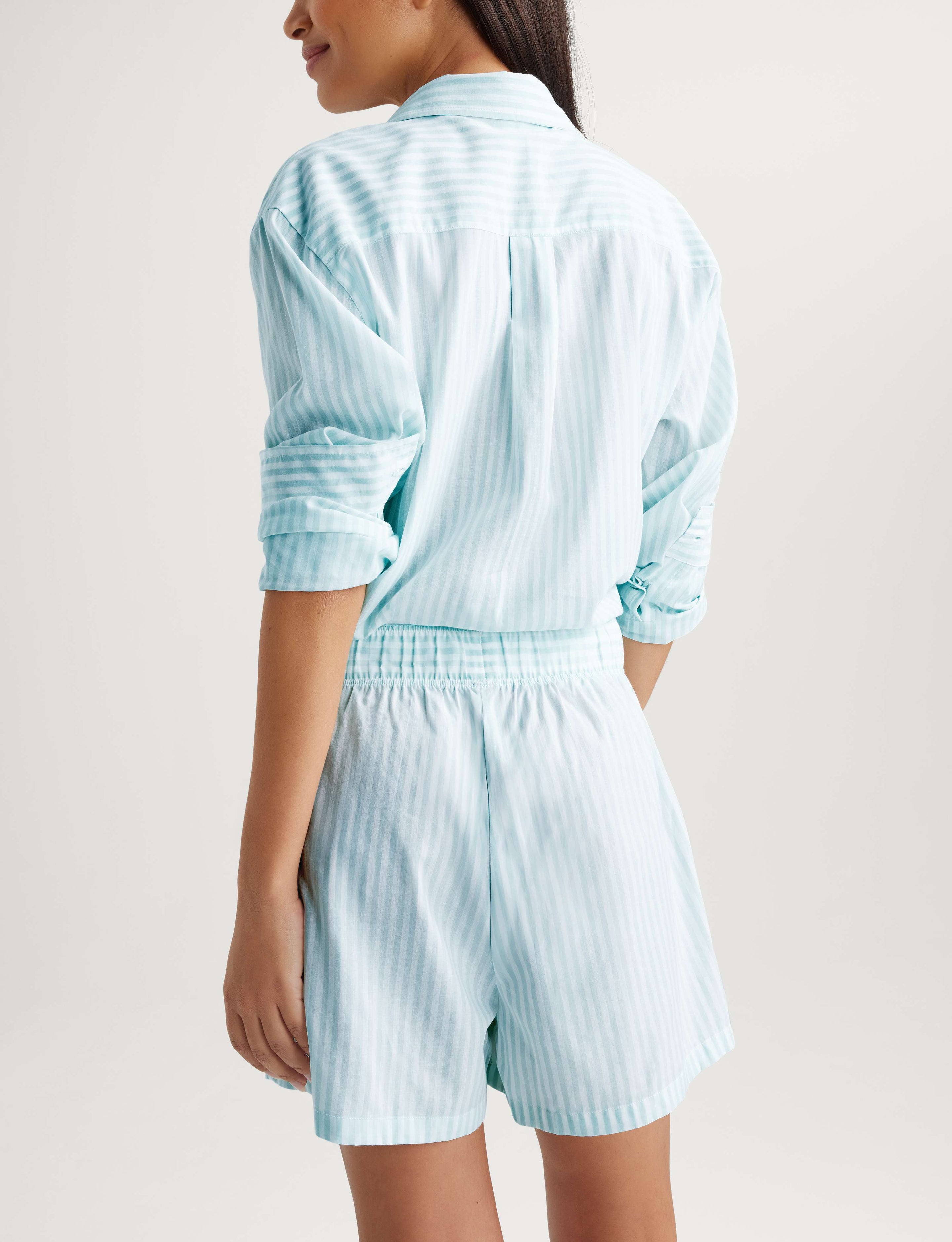 Women's Woven Button Down Shirt & Short Set