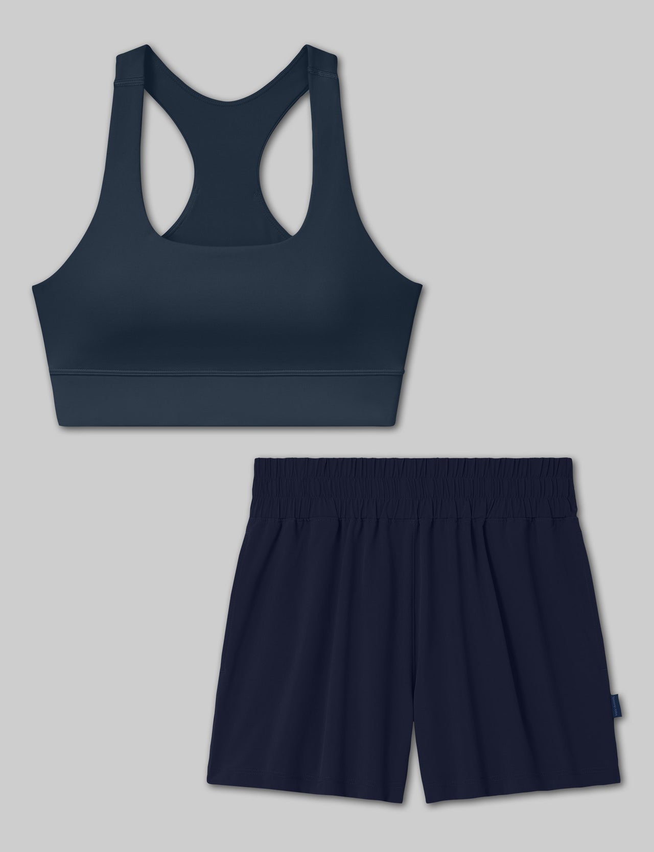 360 Movement Low Impact Sports Bra & Luxe Traveler Woven Short Set