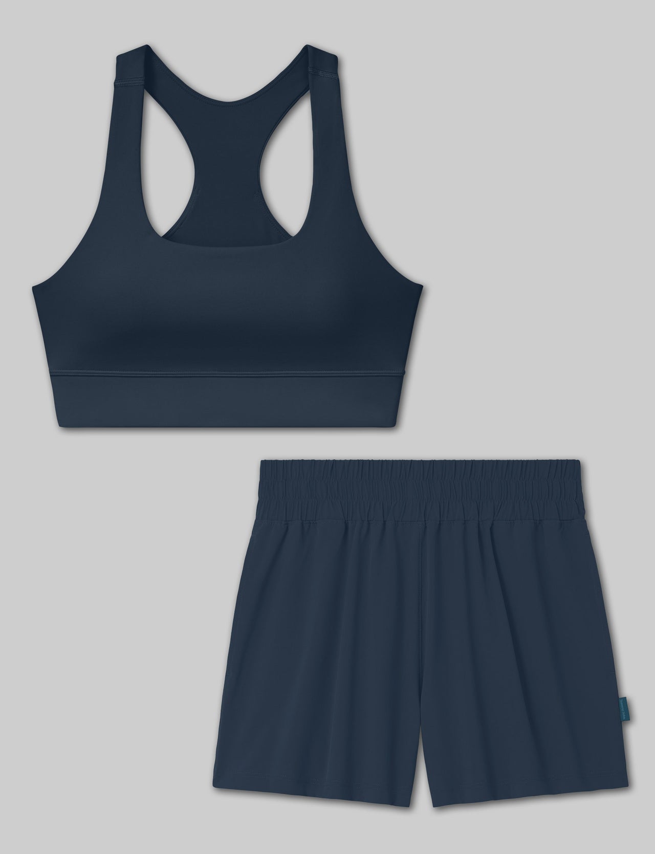 360 Movement Low Impact Sports Bra & Luxe Traveler Woven Short Set