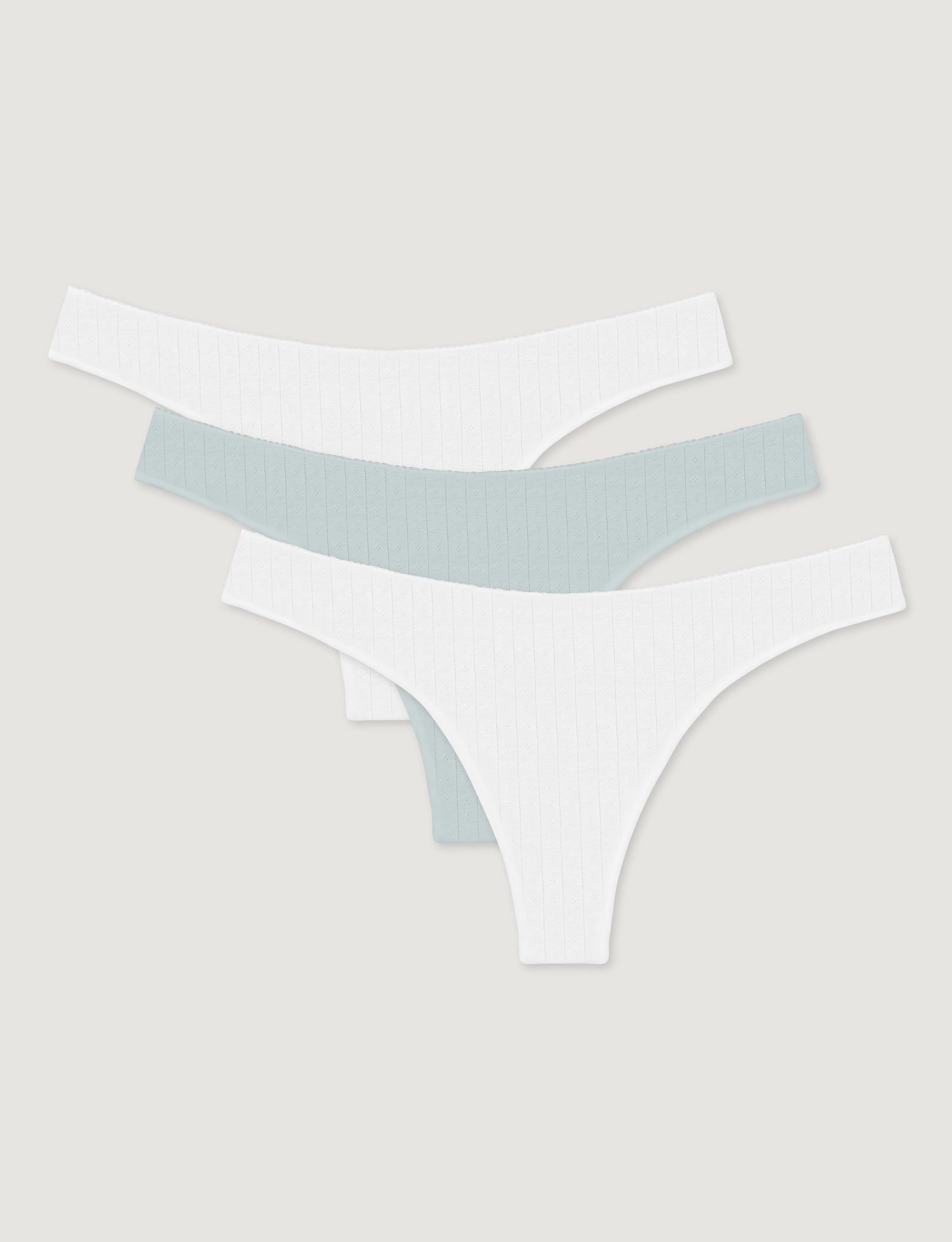 Women's Cotton Pointelle Thong (3-Pack)