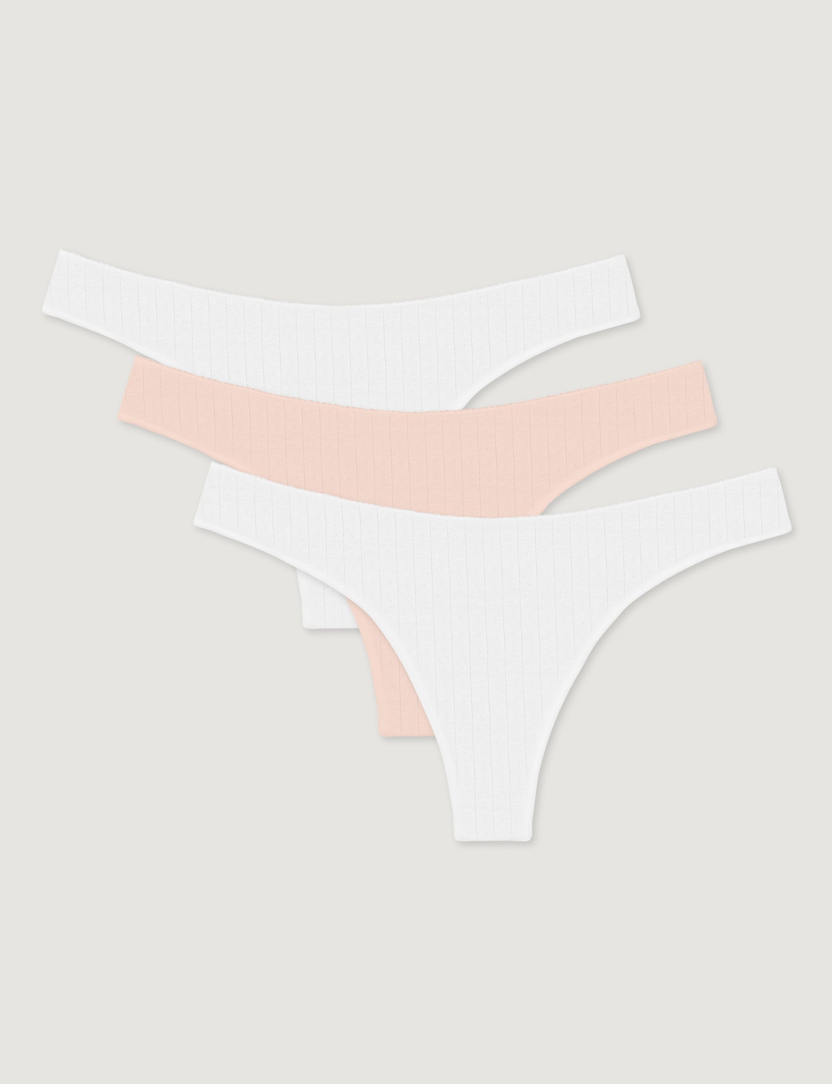 Women's Cotton Pointelle Thong (3-Pack)