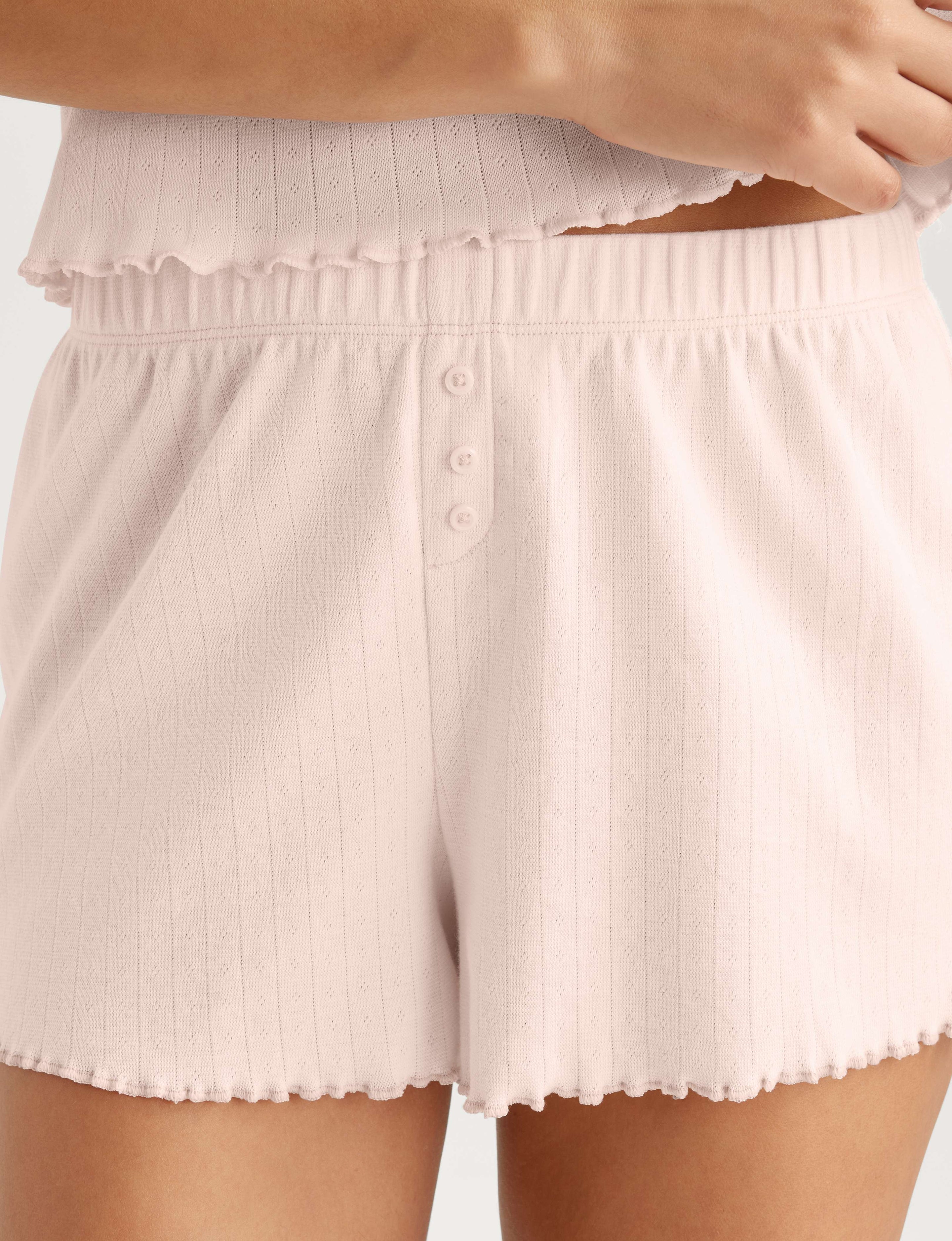 Women's Pointelle Rib Sleep Short