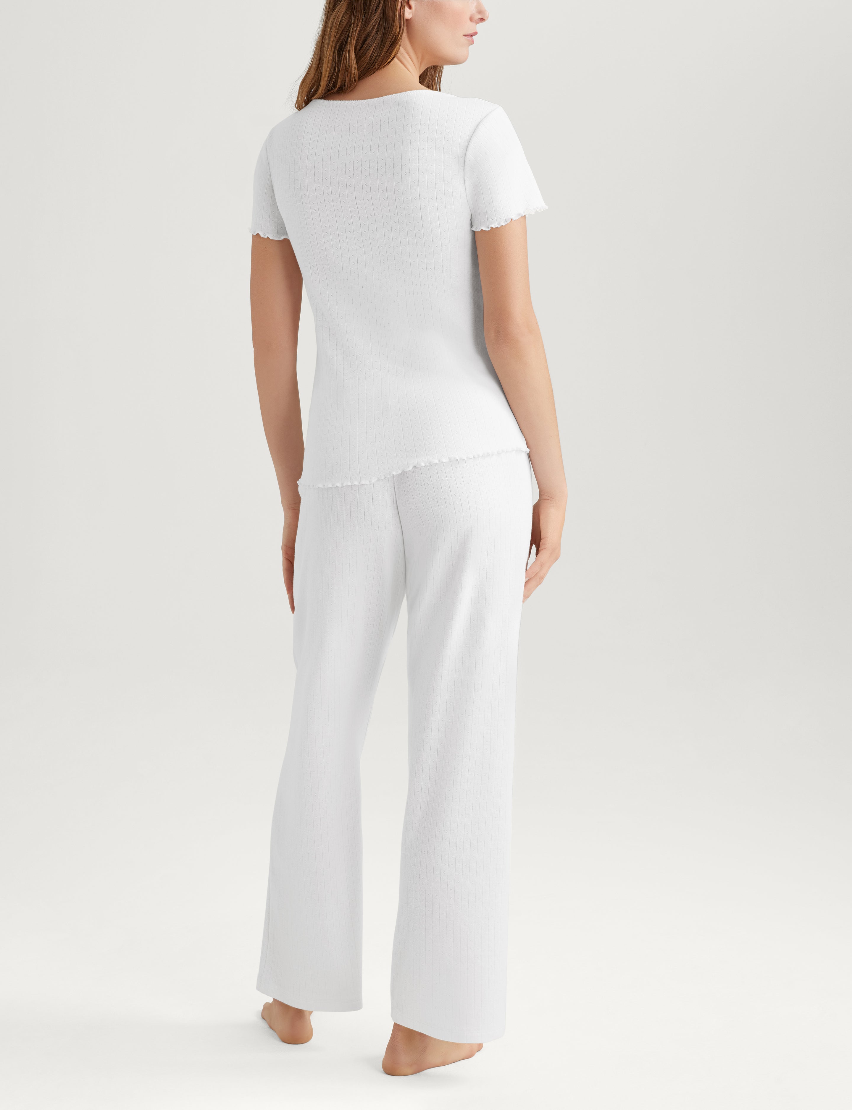 Women's Pointelle Rib Tee & Pant Set