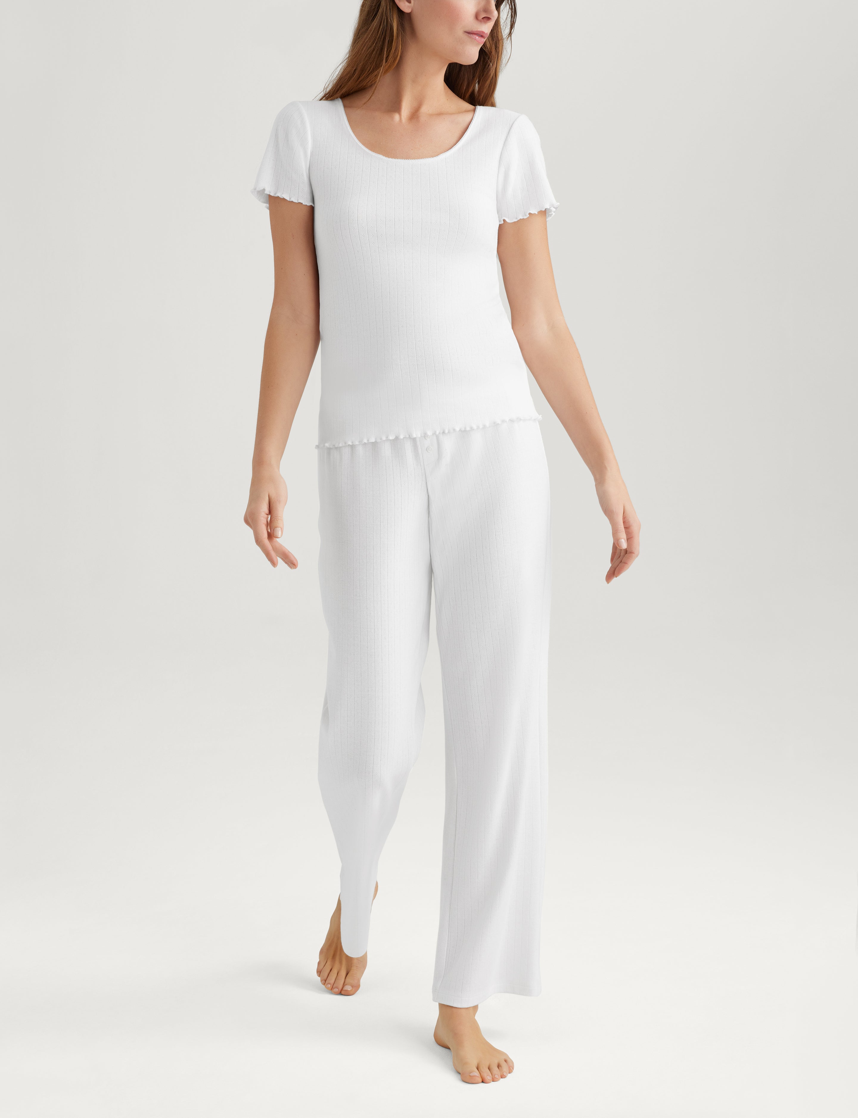 Women's Pointelle Rib Tee & Pant Set