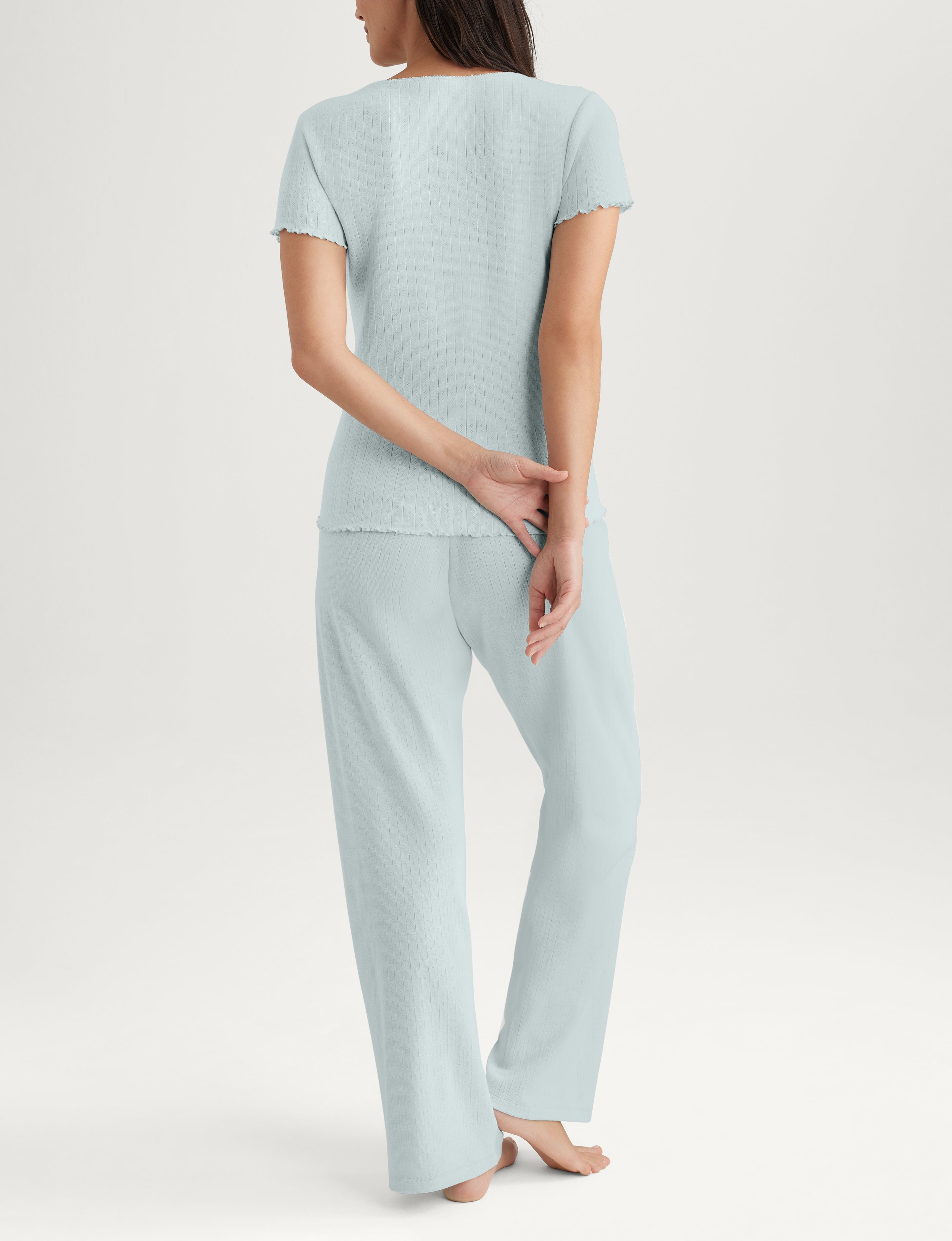 Women's Pointelle Rib Tee & Pant Set