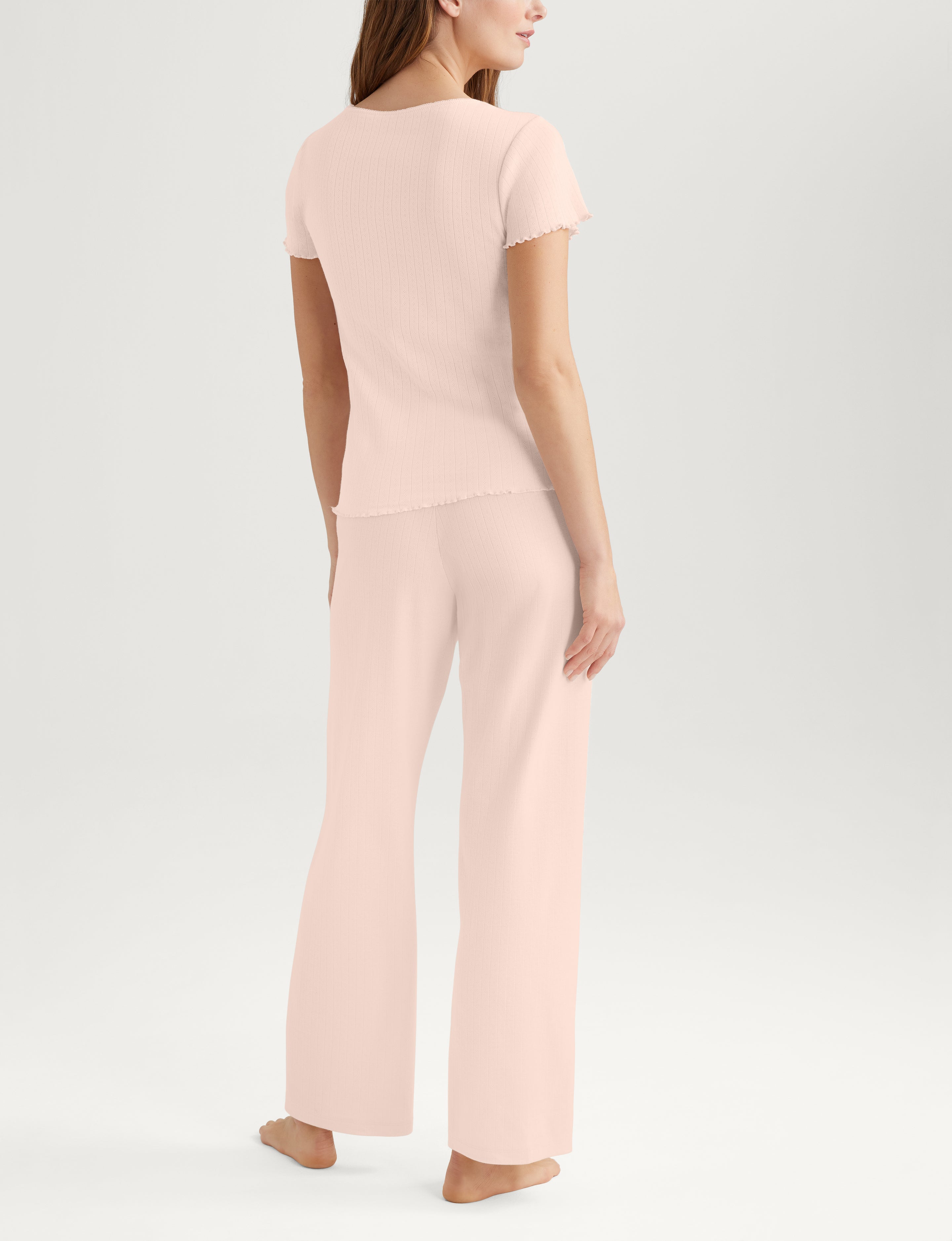 Women's Pointelle Rib Tee & Pant Set