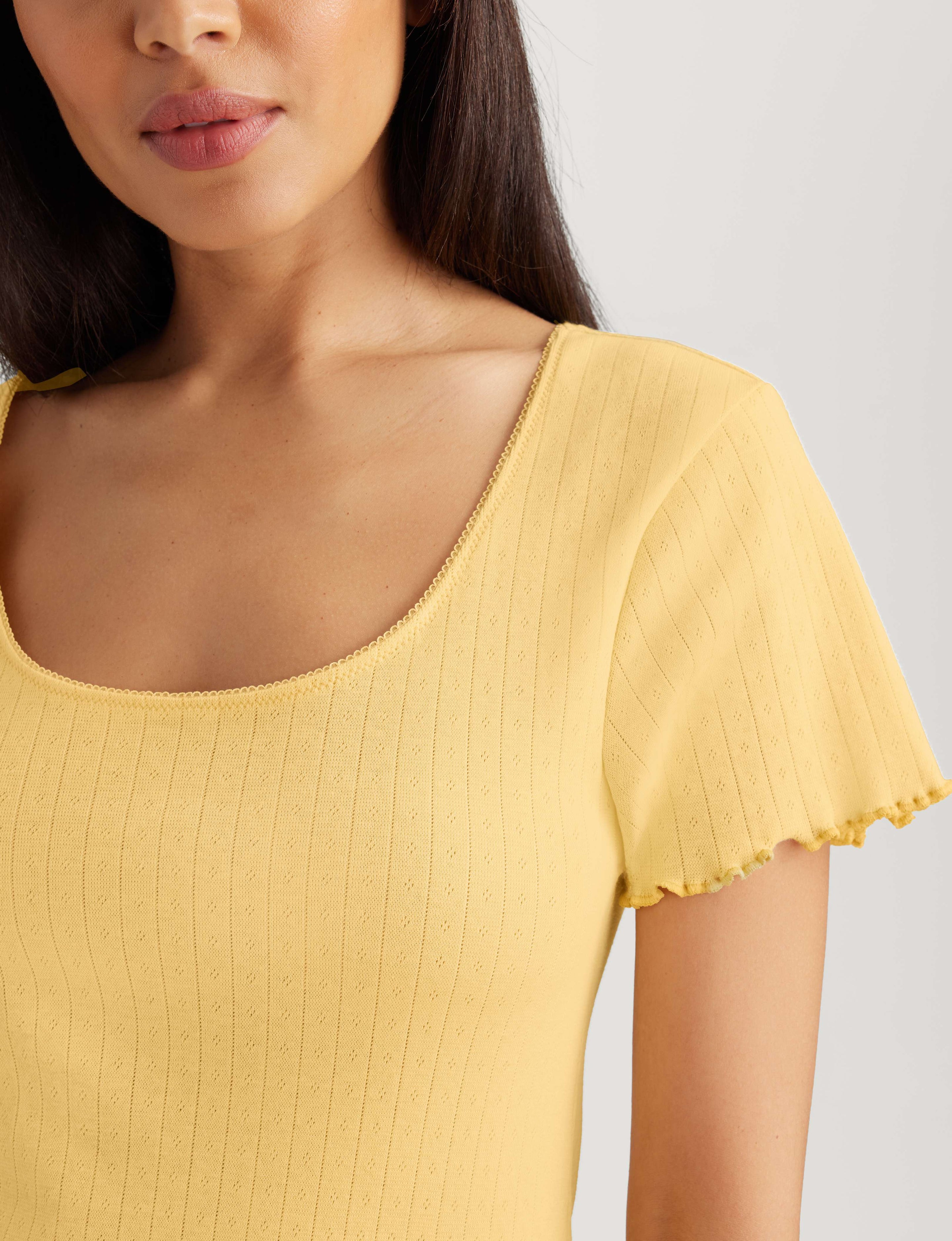 Women's Pointelle Rib Tee