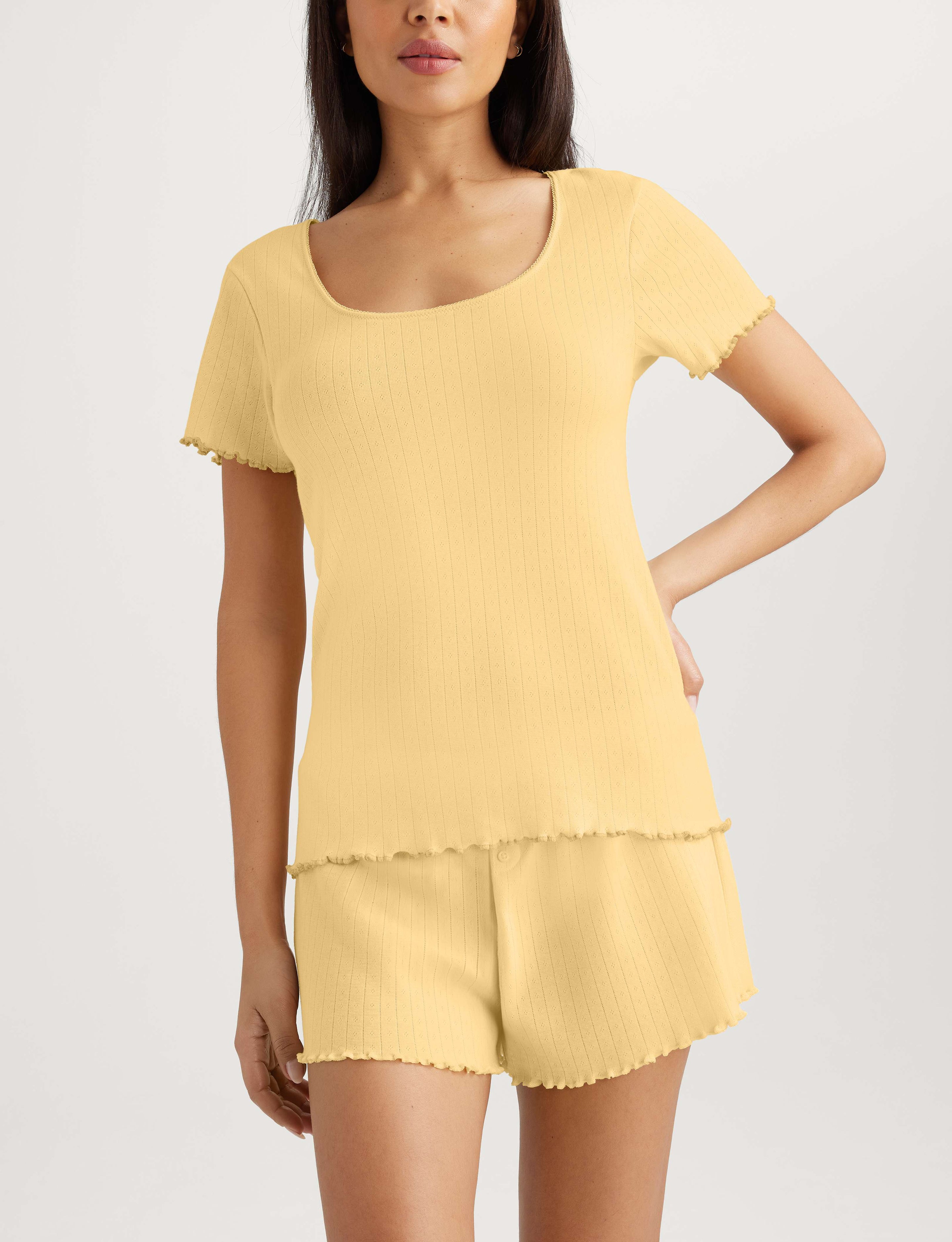 Women's Pointelle Rib Tee