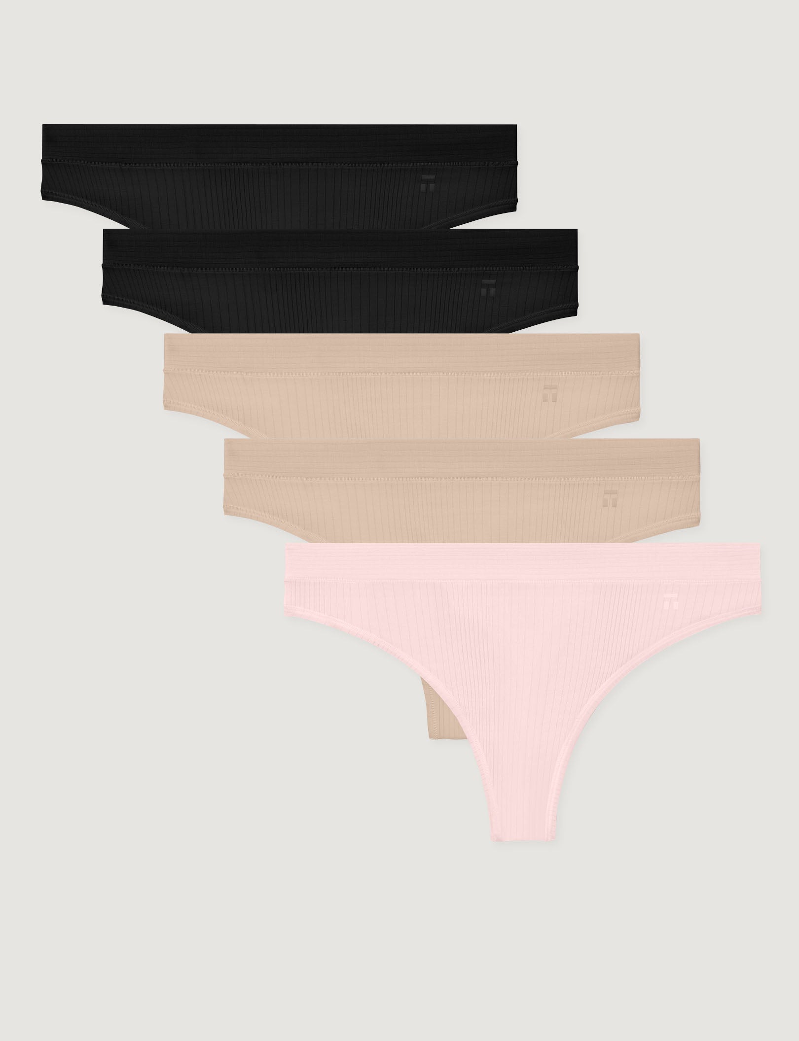 Women's Second Skin Luxe Rib Thong (5-Pack)