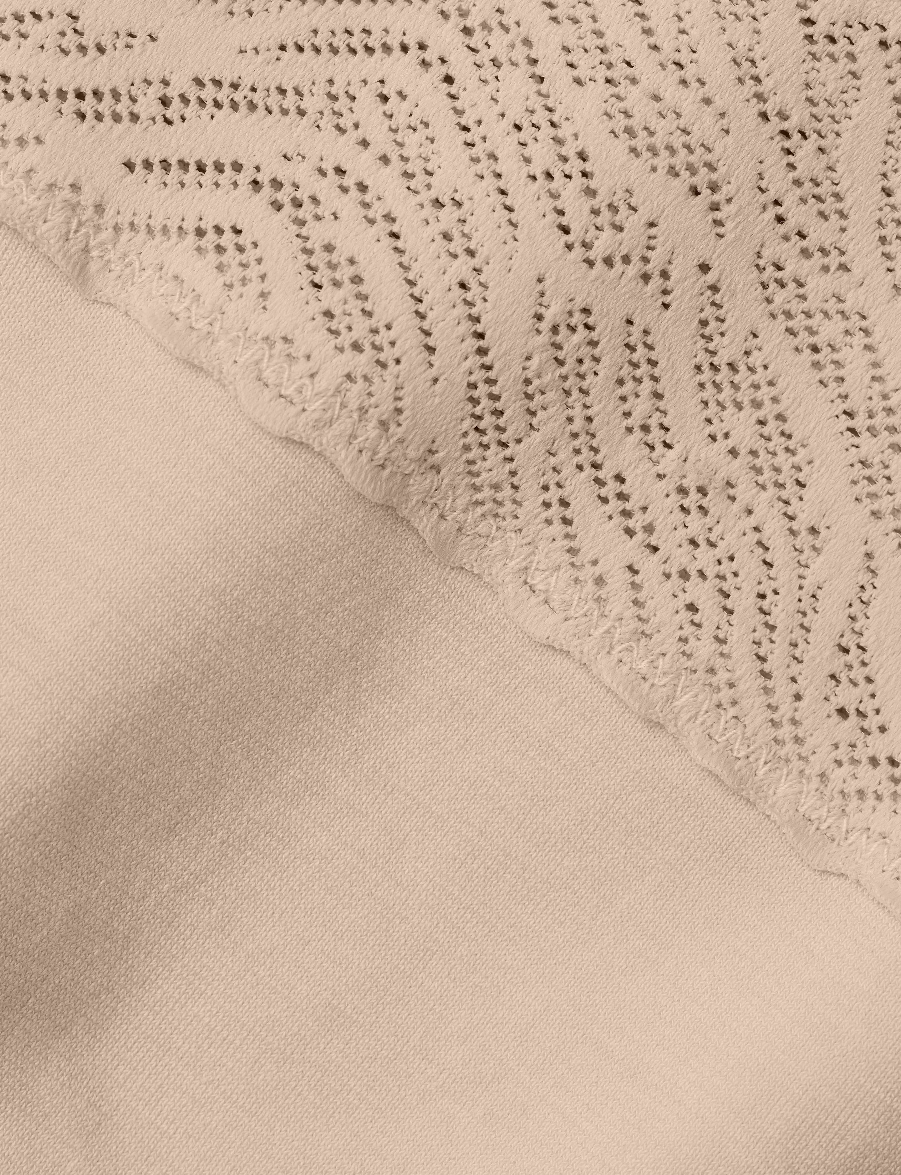 Women's Cool Cotton Thong, Lace Waist