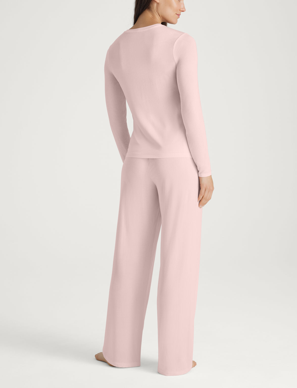 Women's Second Skin Luxe Rib Long Sleeve Crew Neck & Pant Set