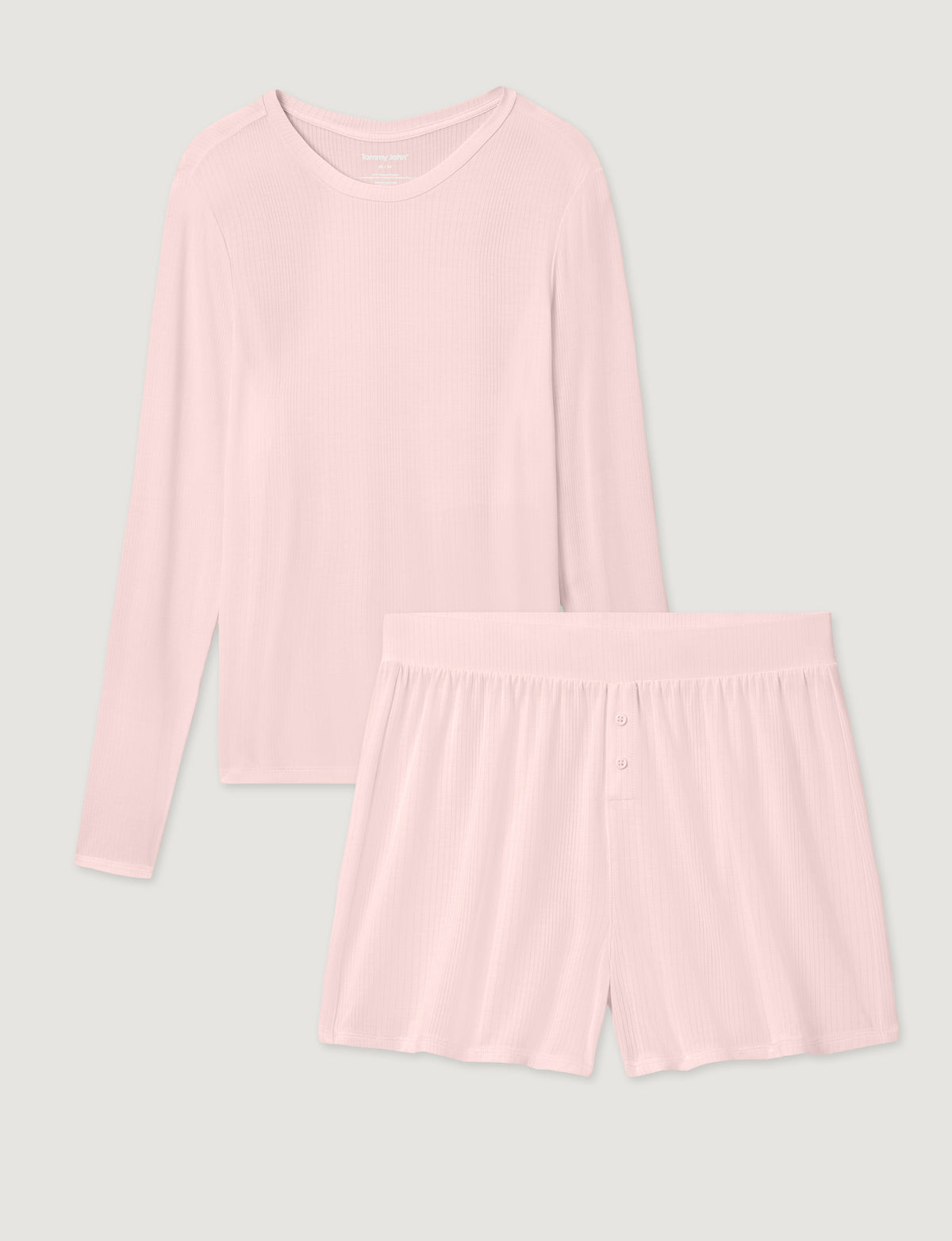 Women's Second Skin Luxe Rib Long Sleeve Crew Neck & Short Set