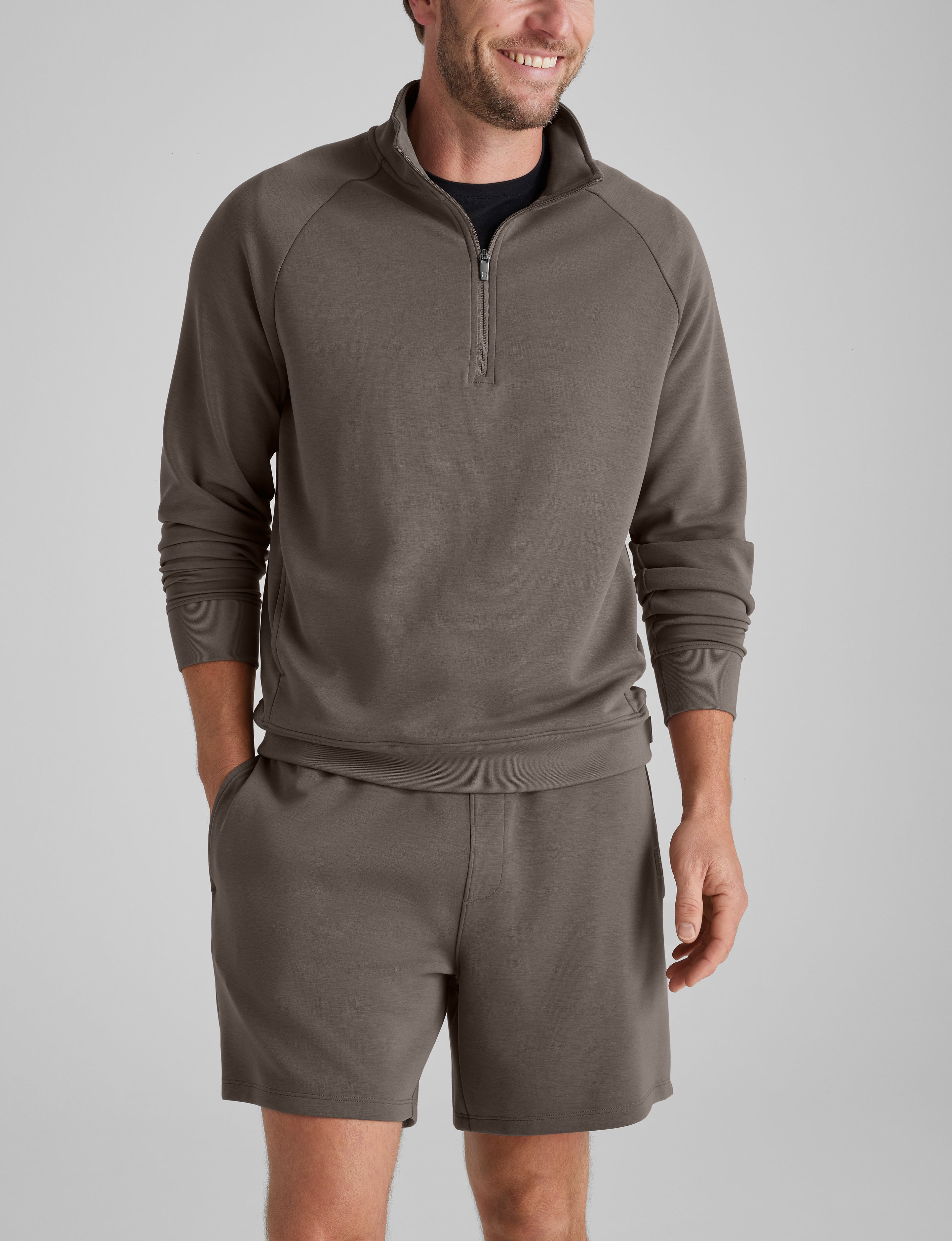 Luxe Traveler Knit Quarter Zip & Short Set