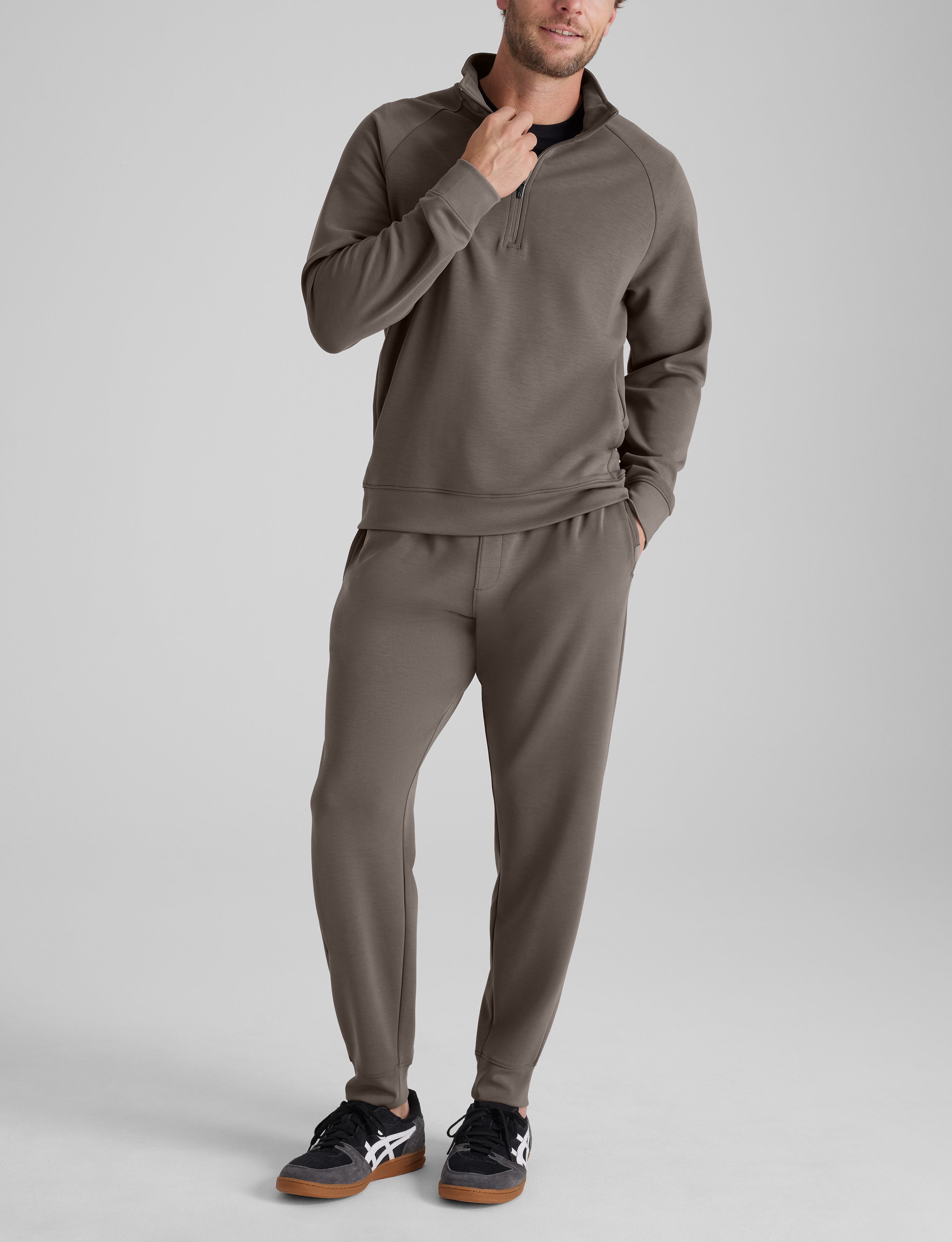 Luxe Traveler Knit Quarter Zip & Jogger Set