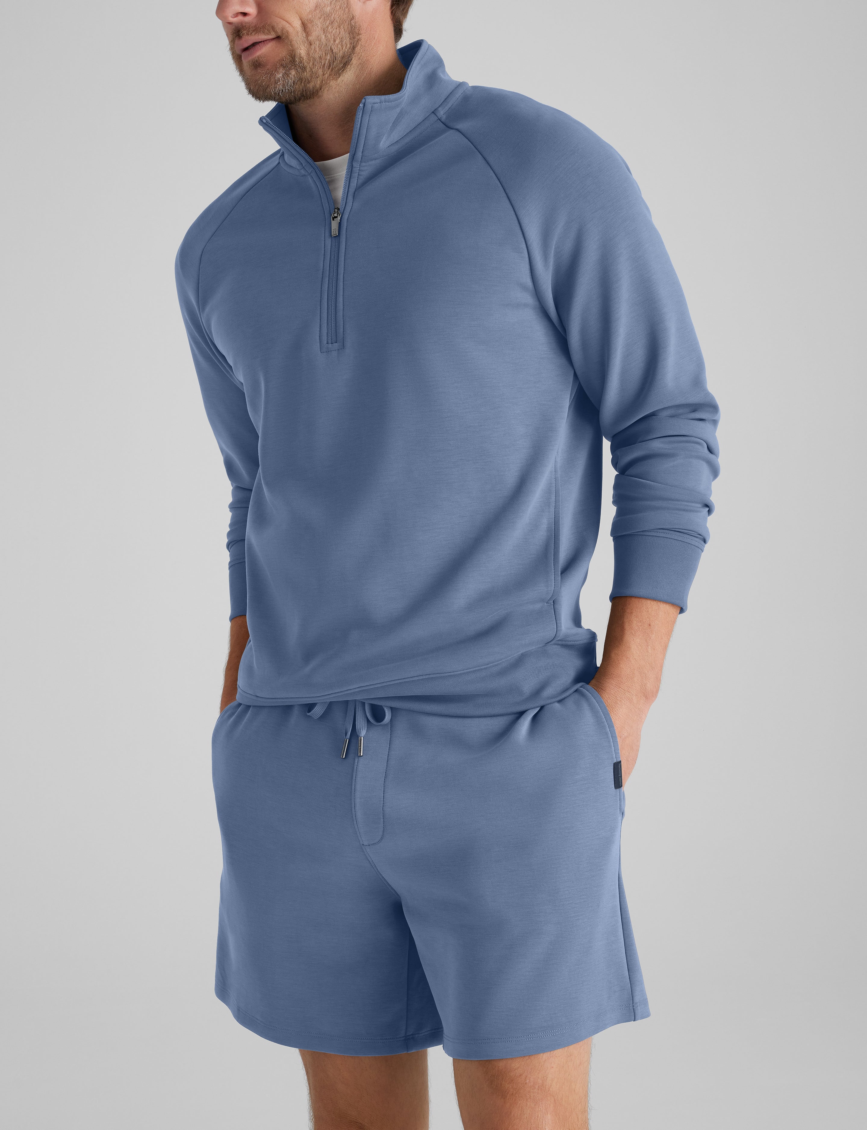 Luxe Traveler Knit Quarter Zip & Short Set