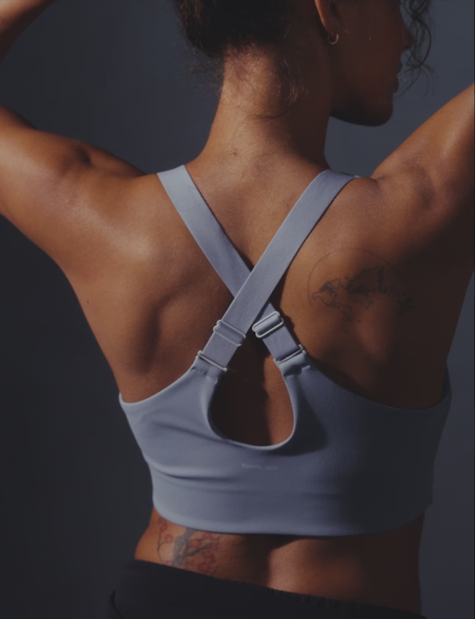 Medium Impact Sports Bra (3-Pack)::Dress Blues/Rain Washed/Pale Lime
