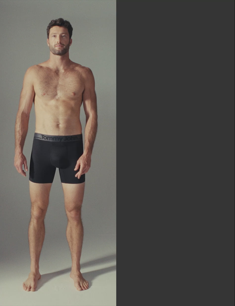 DriComfort® Geo 365 Boxer Brief 8" (3-Pack)::Black/Dress Blues/Blue Quartz