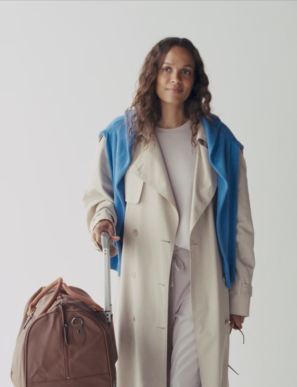 Women's Luxe Traveler Knit Long Sleeve Crew & Pant Set::Ashes of Roses
