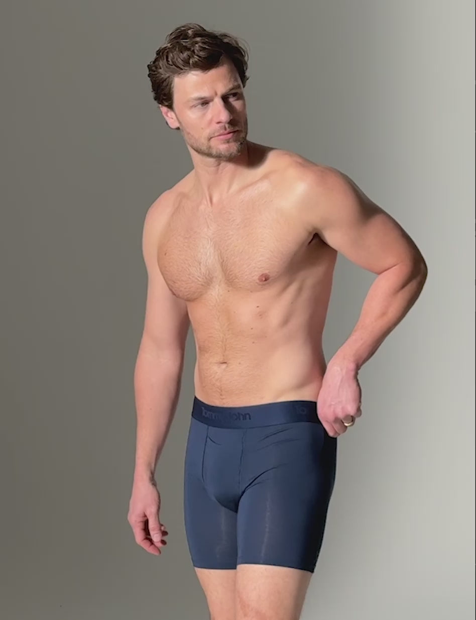 Second Skin Trunk 4" (6-Pack)::Black/Dress Blues/River Blue