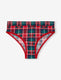 Women's Second Skin Cheeky::Haute Red Fireplace Plaid::Swatch
