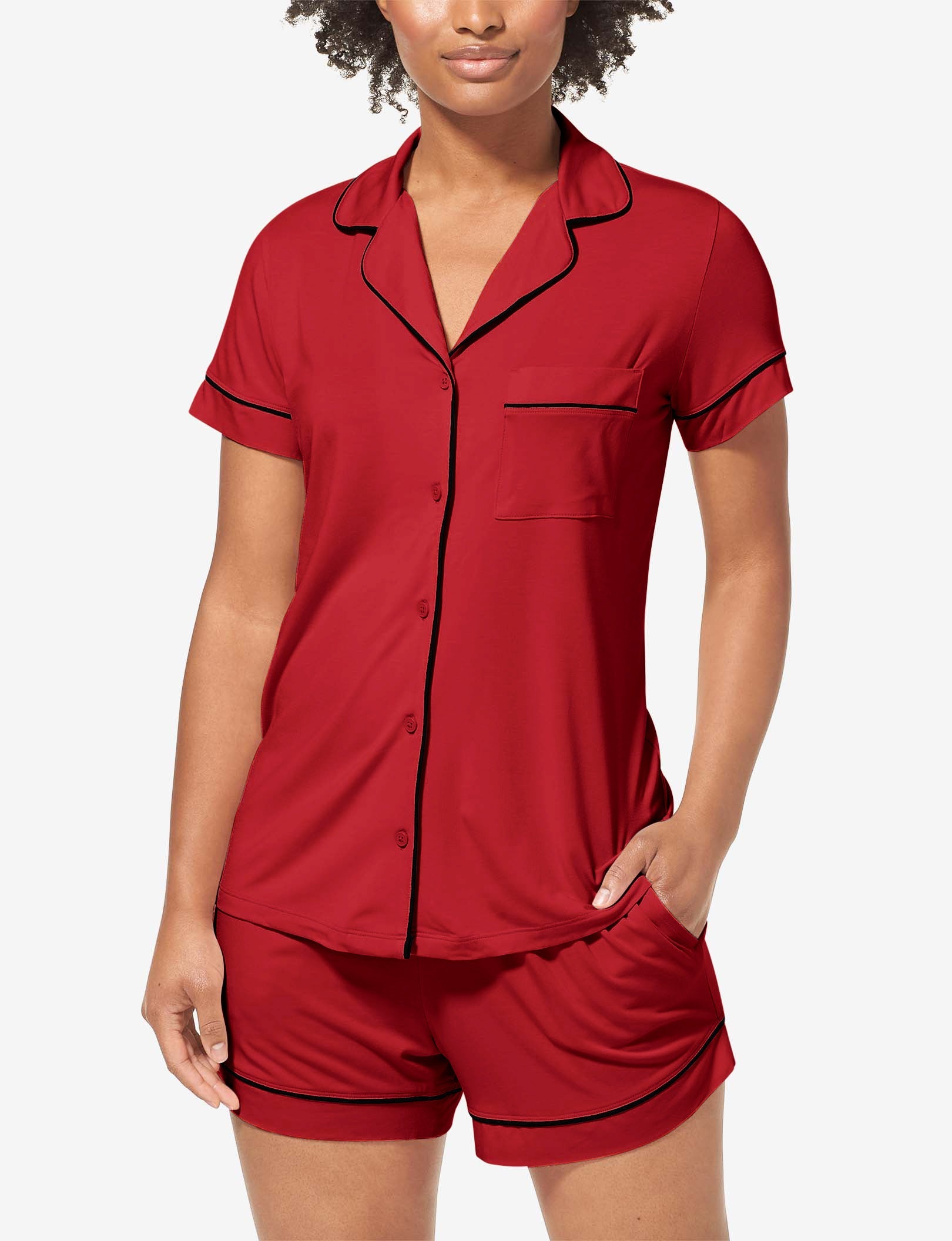 Women's Short Sleeve Top & Short Pajama Set
