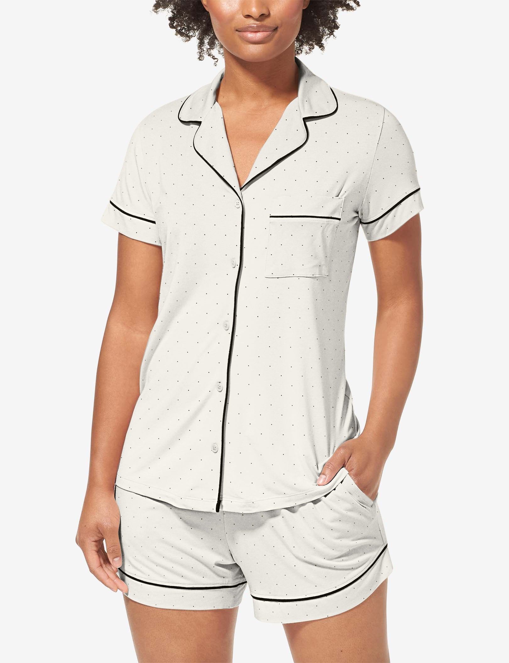 Women's Short Sleeve Top & Short Pajama Set