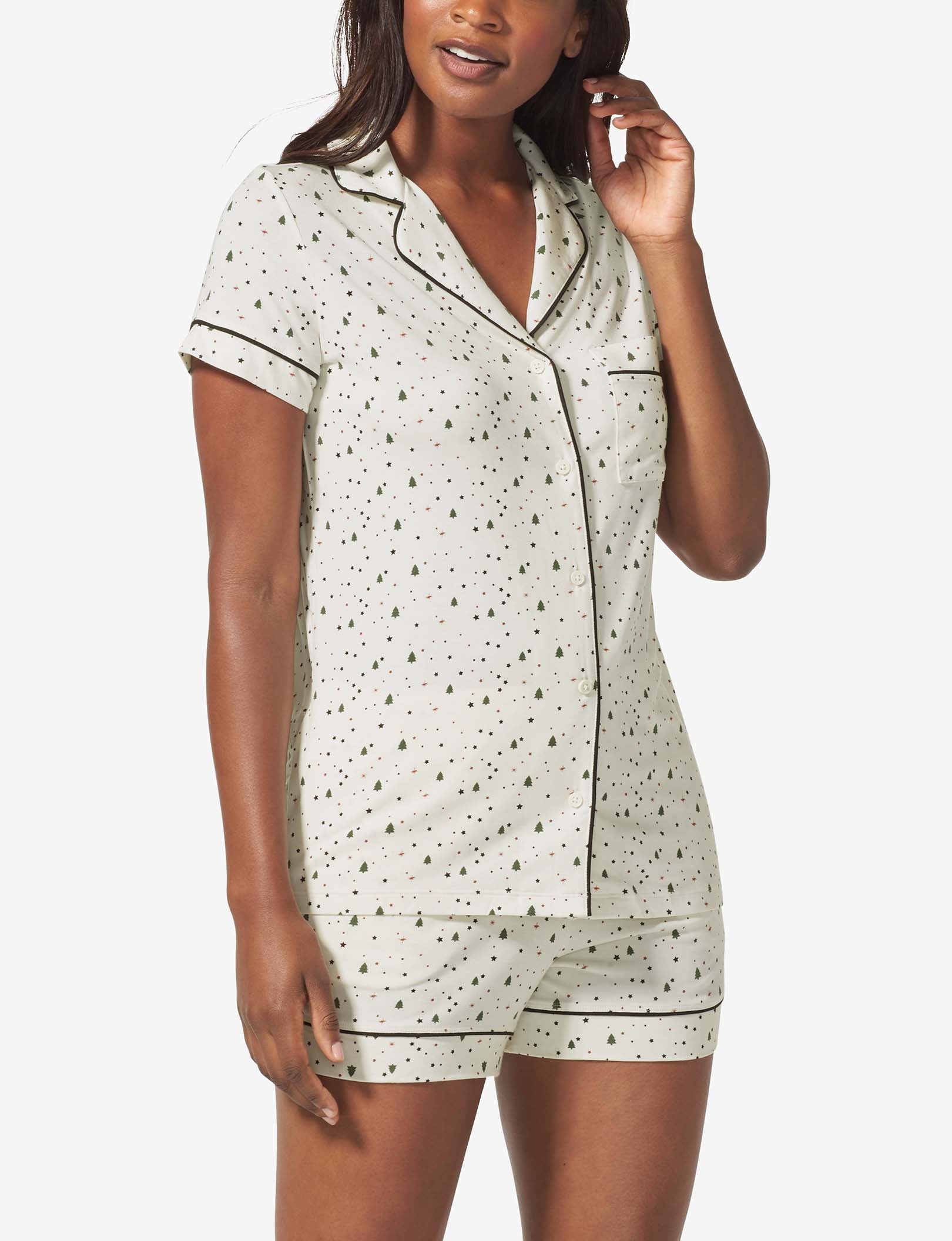 Women's Short Sleeve Top & Short Pajama Set