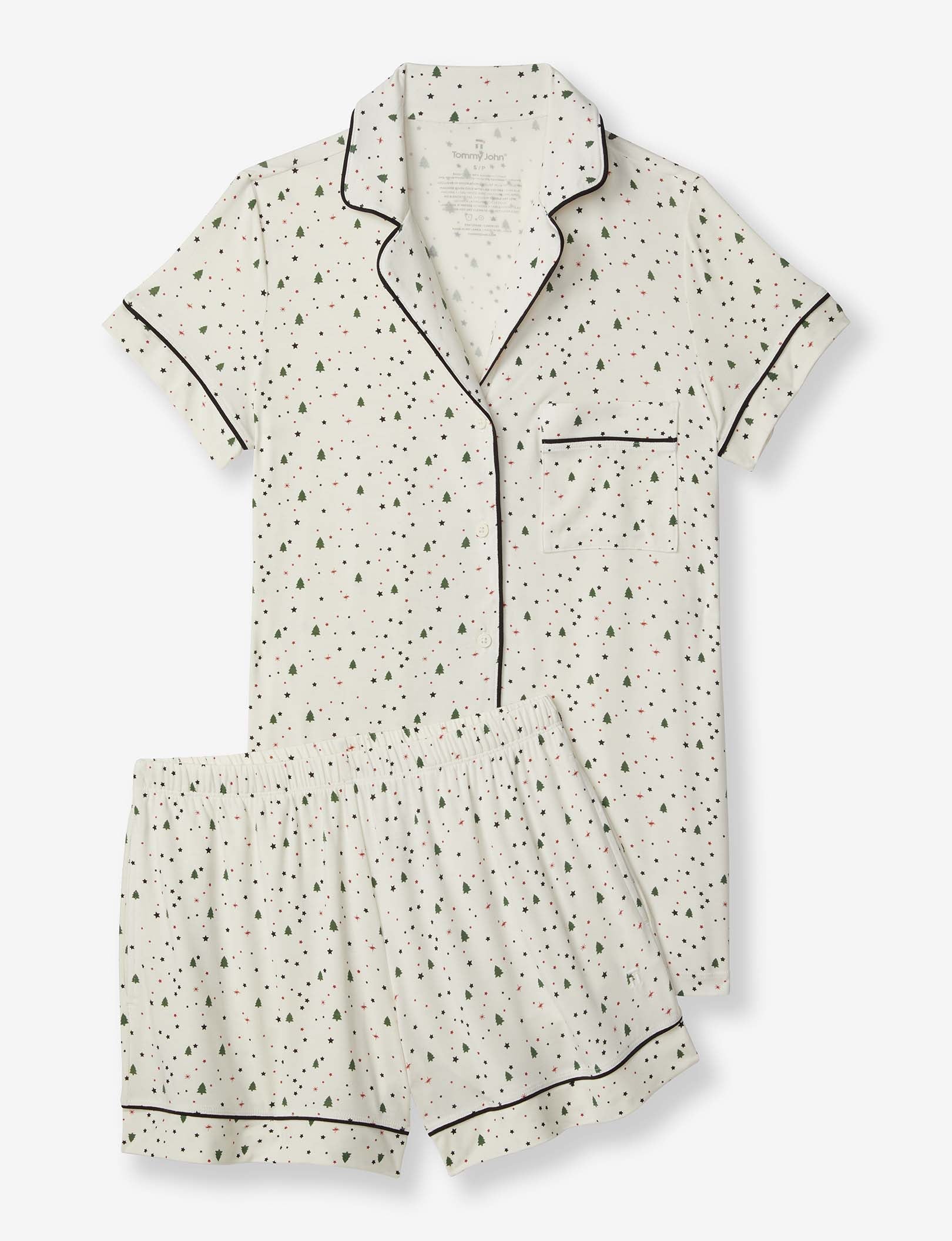 Women's Short Sleeve Top & Short Pajama Set