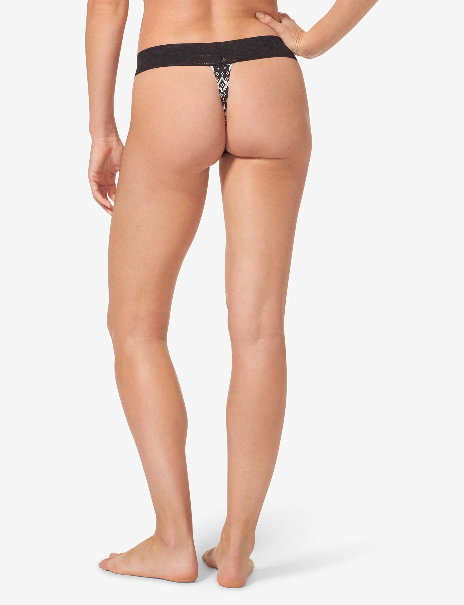 Women's Second Skin Thong, Lace Waist